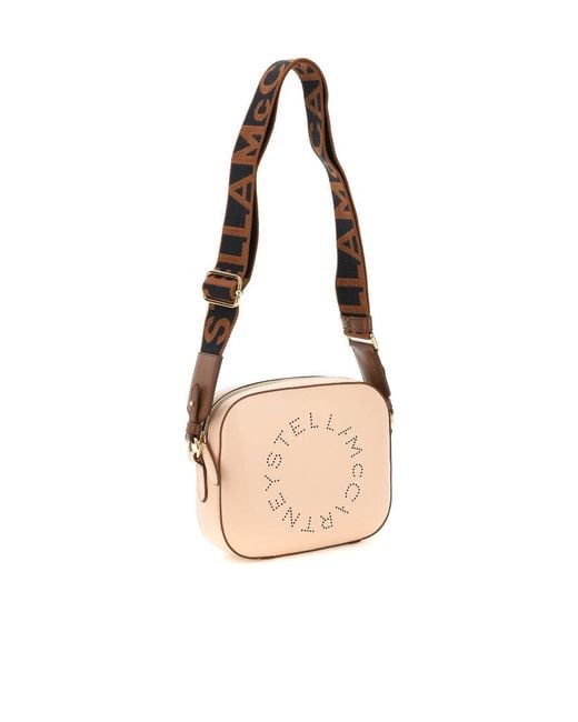 Stella McCartney Natural Logo Perforated Mini Camera Bag