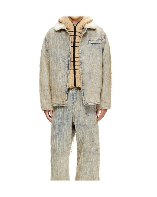 DIESEL Multicolor Floating-Thread Jacquard Denim Jacket for men