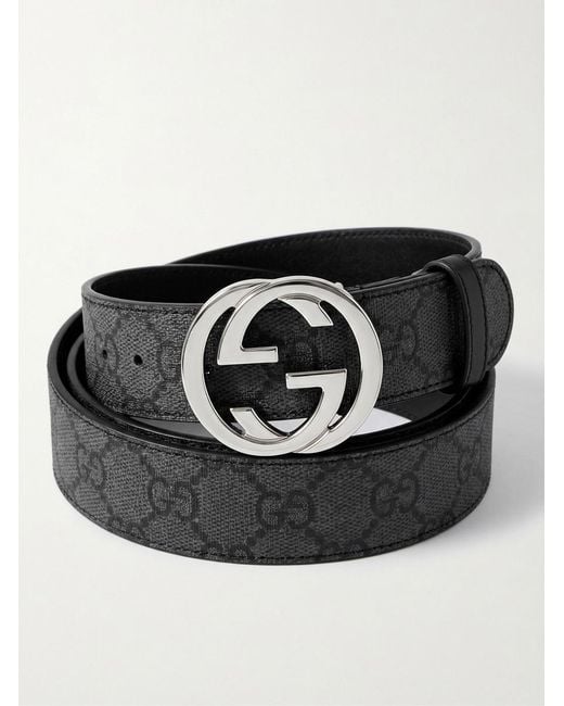 Gucci Black Gg Belt With Interlocking G Buckle for men