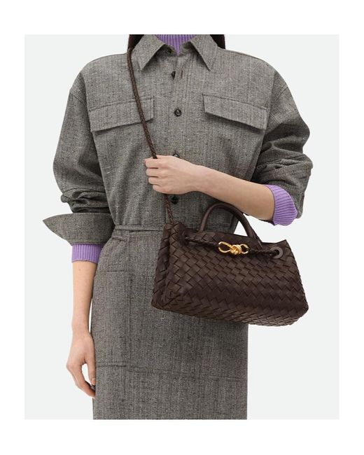 Bottega Veneta Black Small East-West Andiamo Top Handle Bag