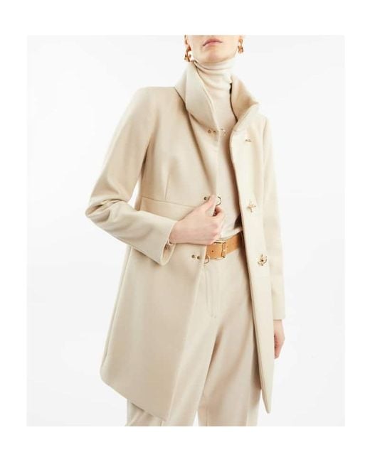 Fay Natural Virginia Hook-Closure Coat