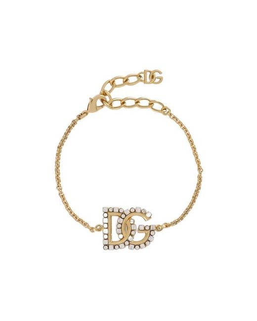 Dolce & Gabbana Metallic Dg Logo Embellished Bracelet