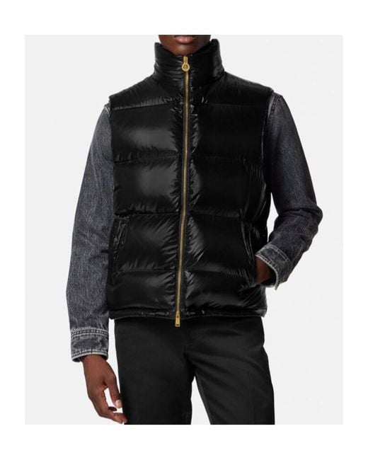 Versace Black Padded Zipped Gilet for men