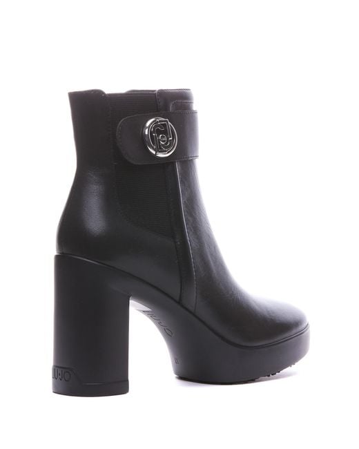 Liu Jo Black 100Mm Leather Boots