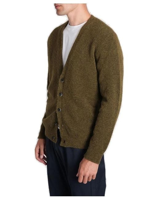 Barena Green Gajola V-Neck Cardigan for men