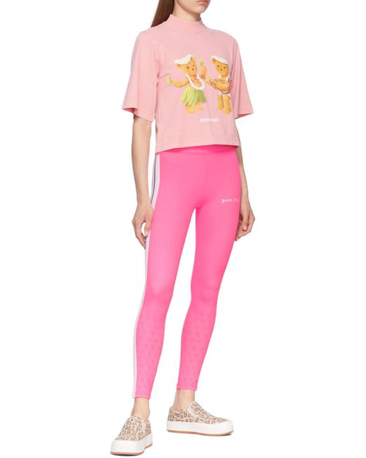 Palm Angels Pink Side-Stripe Leggings