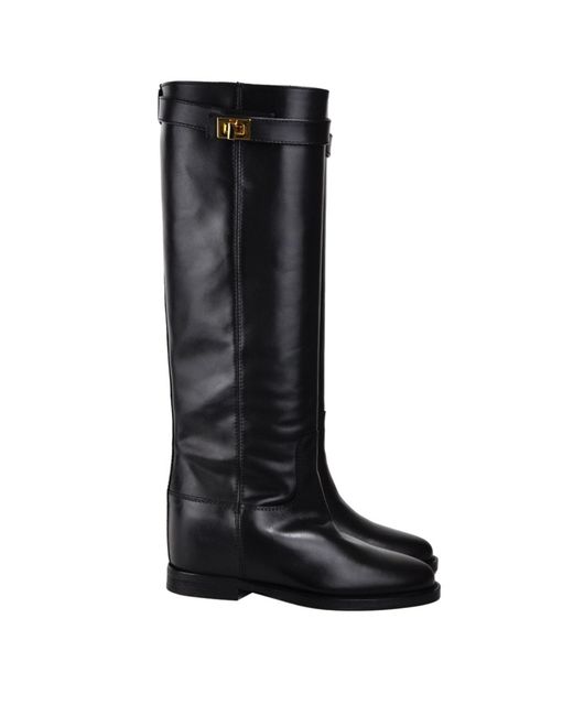 Via Roma 15 Black Round Head Boots