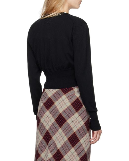 Vivienne Westwood Black Orb Embroidered Knitted Cardigan