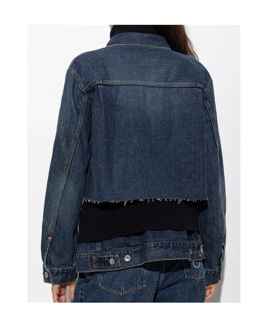Sacai Blue Denim Jacket With A Vintage Effect