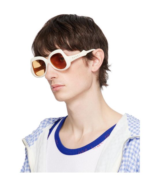 Marni White Quelyfish Sunglasses for men