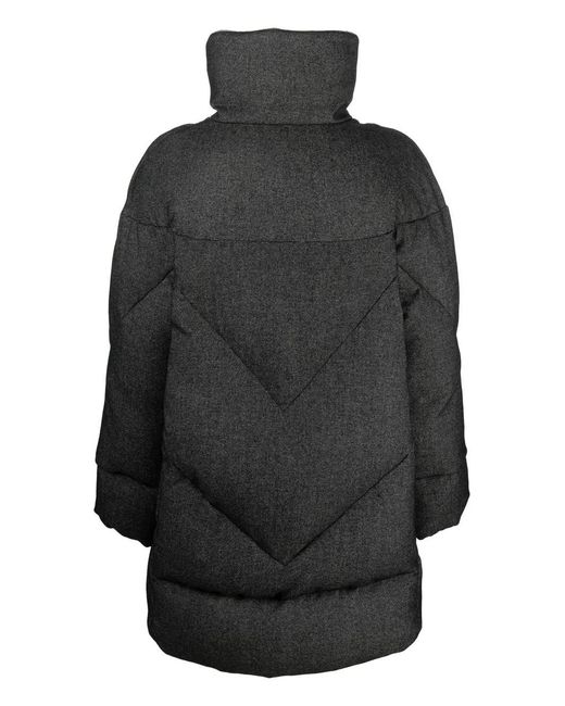 Eleventy Gray High Neck Quilted Coat