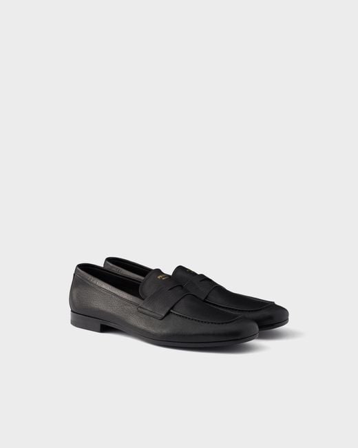 Prada Black Leather Loafers for men