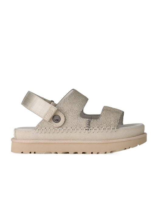 Ugg Natural Goldenstar Crackle-Effect Sandals