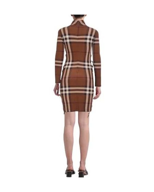 Burberry Brown Fitted Printed Dress
