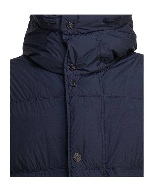 Stone Island Blue Hooded Down Parka for men