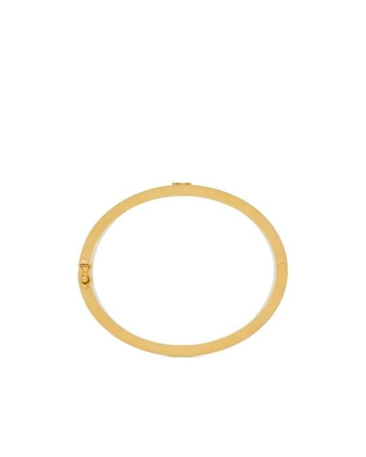 Saint Laurent White Cassandre Logo Plaque Bracelet