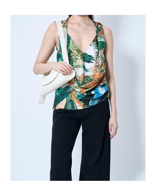 Kiko Kostadinov Green Printed Blouse