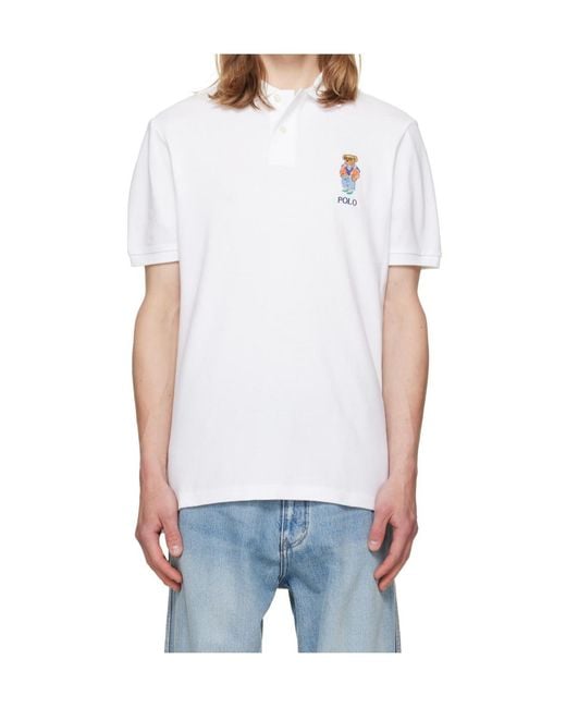 Polo Ralph Lauren White Short-Sleeved Polo Shirt for men