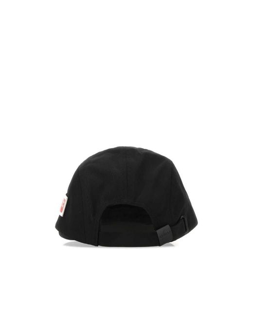KENZO Black Logo-Patch Baseball Cap for men