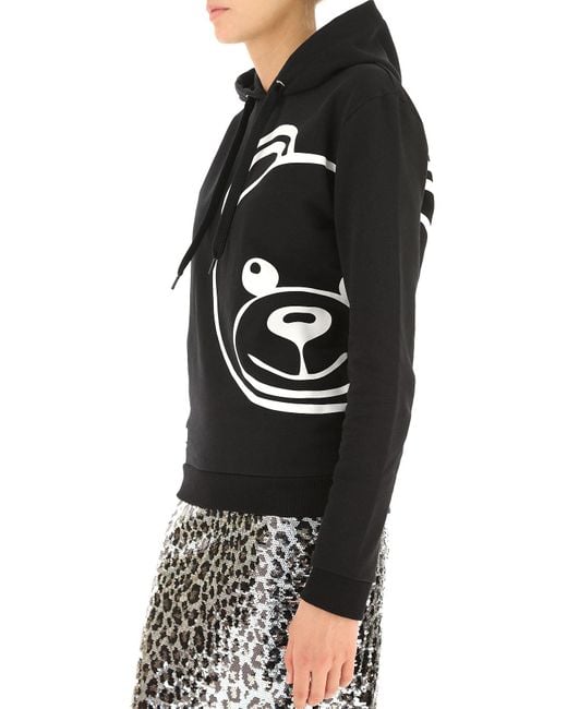 Moschino Black Printed Hooded Sweater