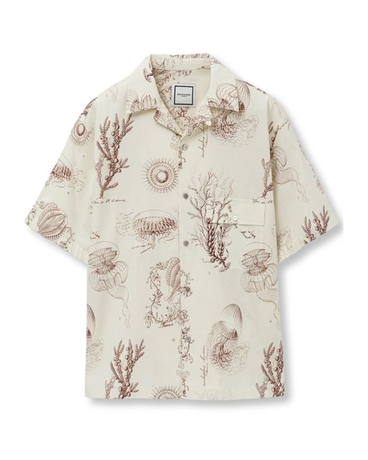 Wooyoungmi White Printed Short-Sleeved Shirt for men