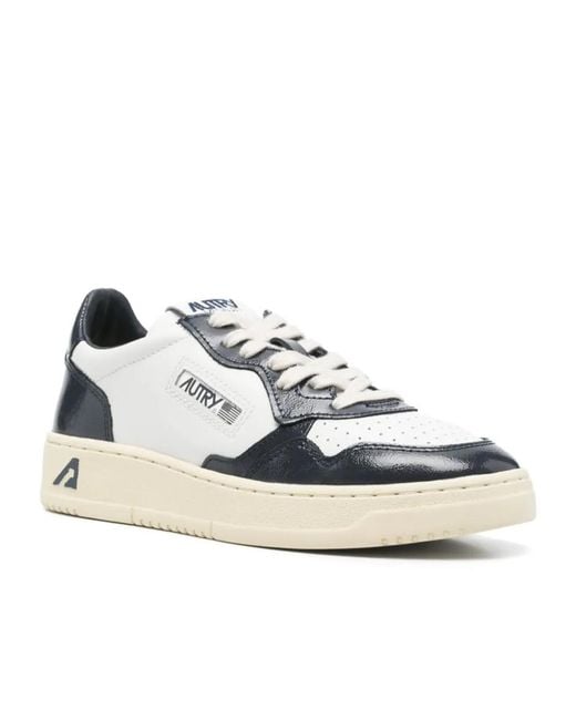 Autry Blue Medalist Low Lace-Up Sneakers