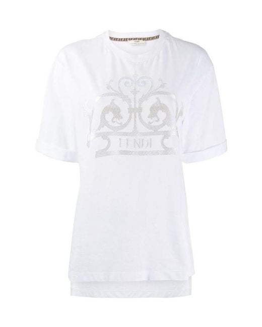 Fendi White Gate Logo T-Shirt