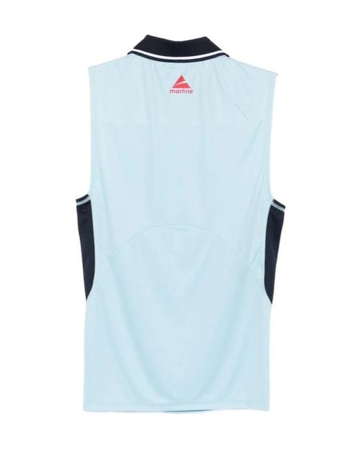 Martine Rose Blue Shrunken Football Collared Sleeveless Polo Shirt for men