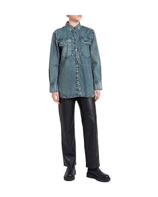 Ganni Blue Classic Denim Shirt