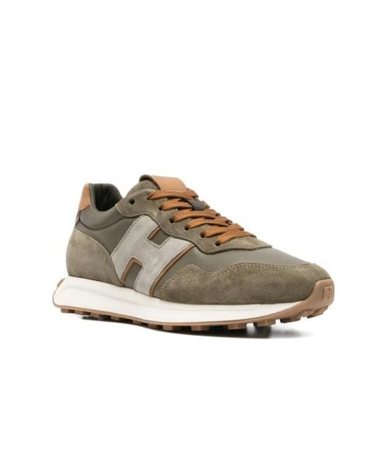 Hogan Gray 'H' Suede Sneakers for men