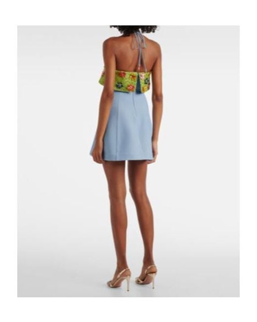 ALÉMAIS Blue Yasmine Embellished Minidress