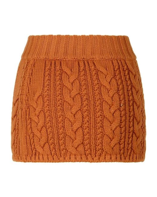 Alanui Orange 'Hues' Virgin Wool Miniskirt