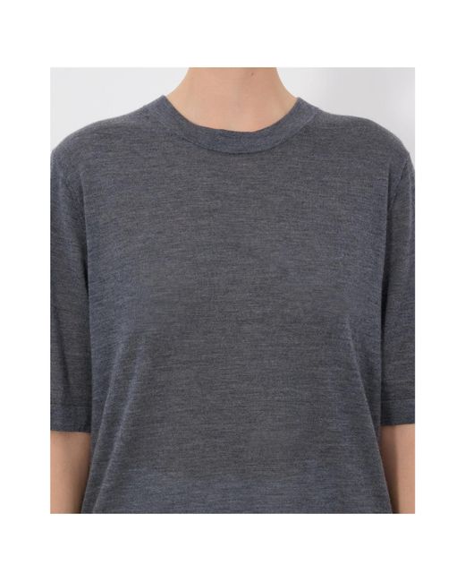 Loulou de Saison Gray Nala 01 Boxy Short Sleeve Top