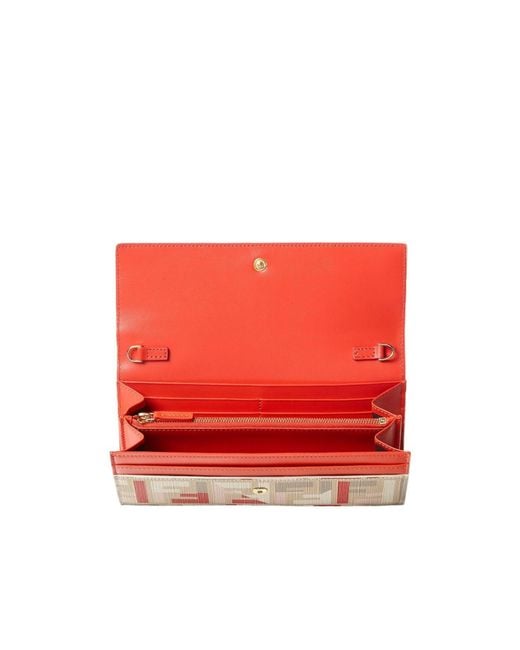 Fendi Pink Roma Chained Continental Wallet