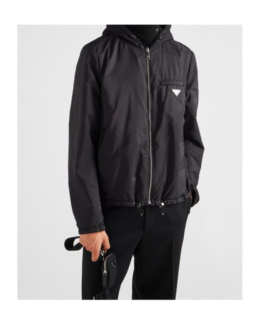 Prada Black Reversible Hooded Jacket for men