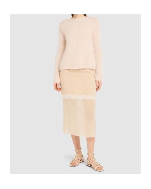 Blumarine Natural Long-Sleeved Sweater