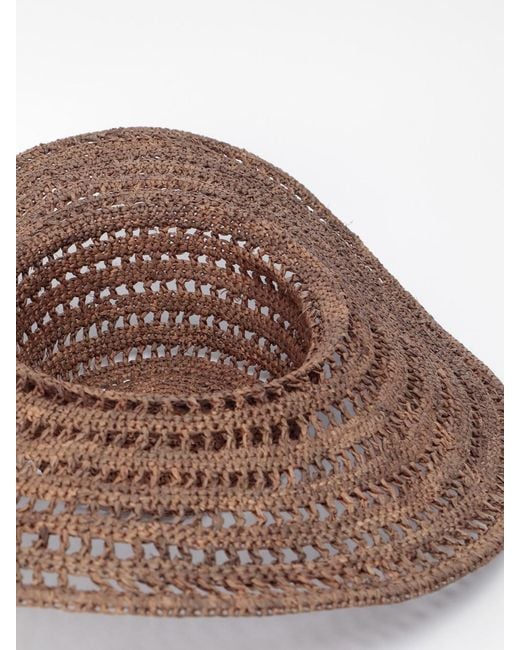 IBELIV Brown Miaro Woven Wide-Brim Hat