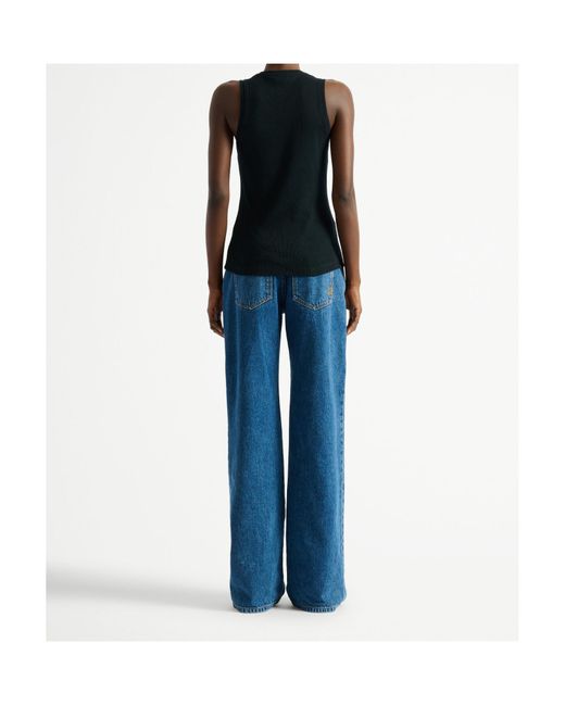 Balmain Black Paris Embroidered Vest Top