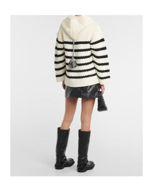 Alanui Natural Striped Knit Hoodie
