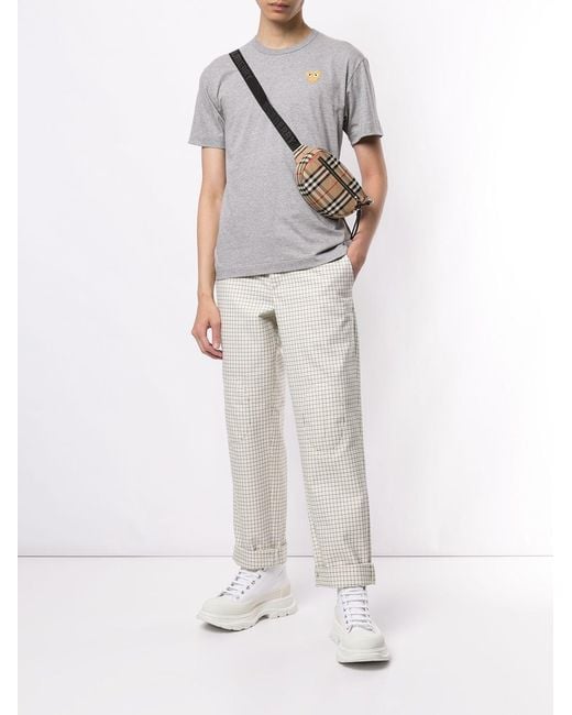 COMME DES GARÇONS PLAY Gray Embroidered Logo T-Shirt for men