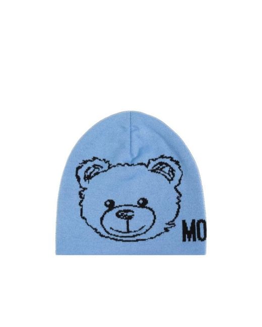 Moschino Blue Teddy Bear Beanie for men