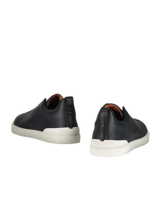 Zegna Black Low-Top Casual Shoes for men