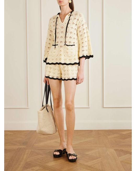 Zimmermann Natural Aster Crochet Tunic Top
