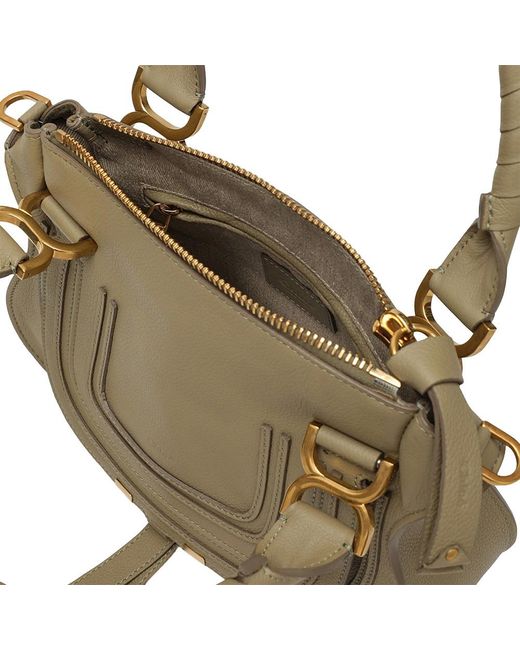 Chloé Brown Marcie Logo Shoulder Bag