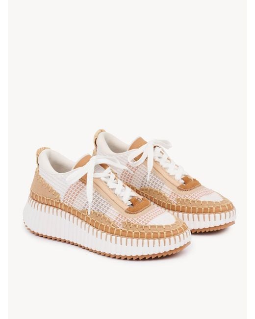 Chloé Pink Chloé Nama Lace-Up Sneakers