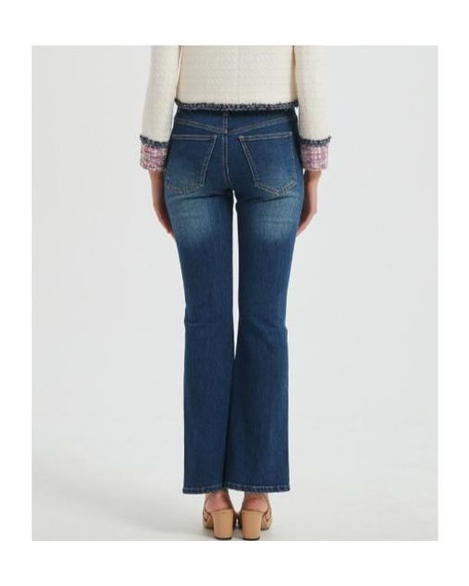 Marissa Chiara Blue Front Slit Jeans