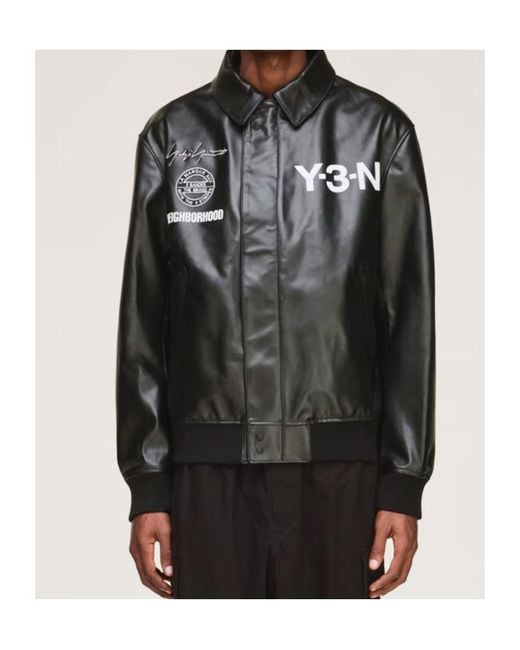 Y-3 Black Logo Print Bomber Jacket for men