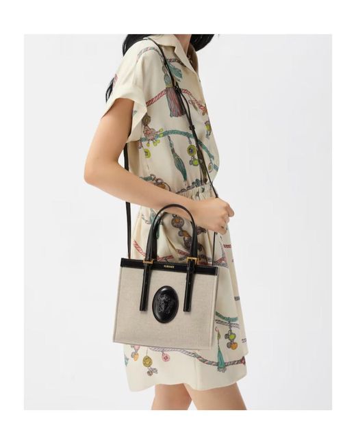Versace White Riviere Mini Tote Bag