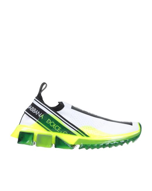 Dolce & Gabbana Green Color Block Sneakers