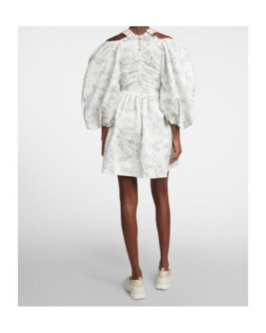 Simone Rocha White Puff-Sleeve Minidress